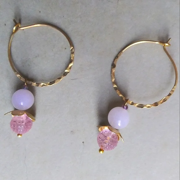 SOLD 'Very Berry' Hoops - Picture 2 of 5